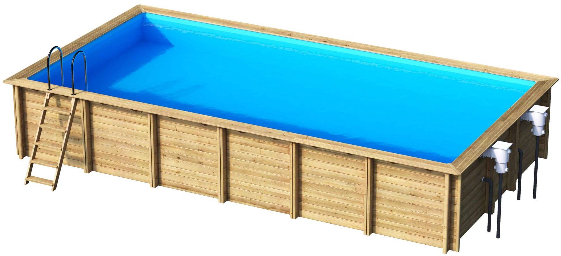 27196210 Weva 8x4 Wooden pool, pine, DB, Ht: 146 Бассейн плавательный с деревянной отделкой бортов