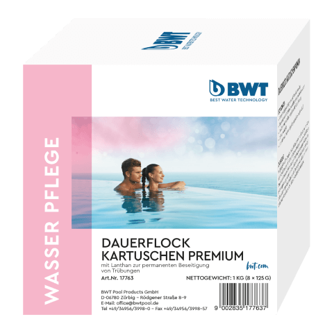 17760 AQA marin Dauerflock Premium 1кг Реагент для бассейна (флокулянт в картриджах)